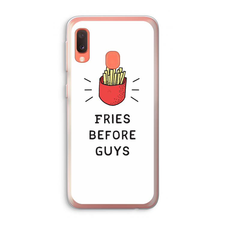 Fries before guys: Samsung Galaxy A20e Transparant Hoesje