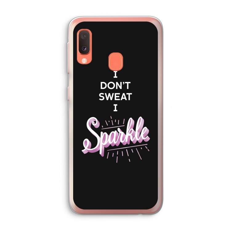 Sparkle quote: Samsung Galaxy A20e Transparant Hoesje