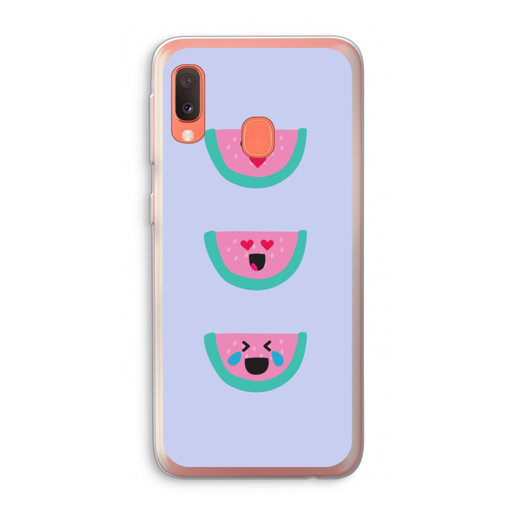 Smiley watermeloen: Samsung Galaxy A20e Transparant Hoesje