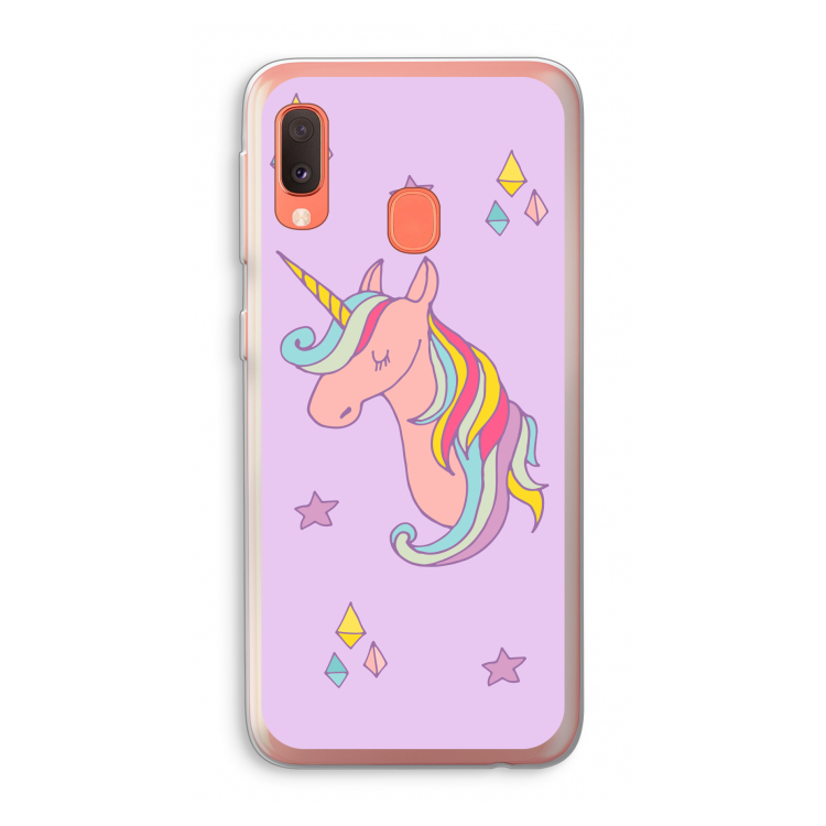 Roze eenhoorn: Samsung Galaxy A20e Transparant Hoesje