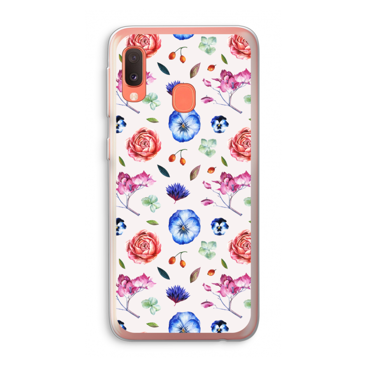 Bloemetjes: Samsung Galaxy A20e Transparant Hoesje
