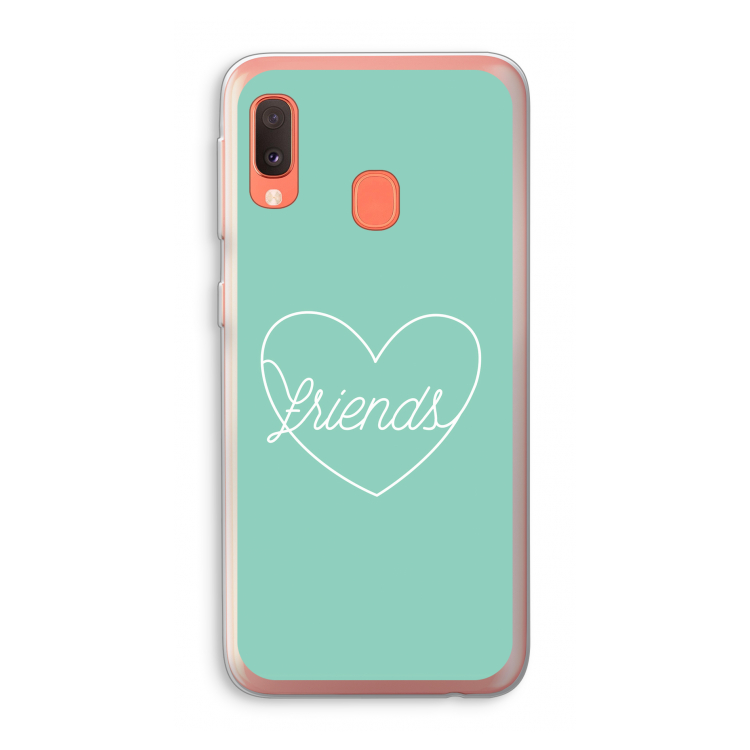 Friends heart pastel: Samsung Galaxy A20e Transparant Hoesje