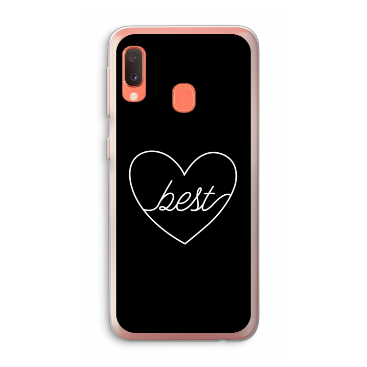 Best heart black: Samsung Galaxy A20e Transparant Hoesje