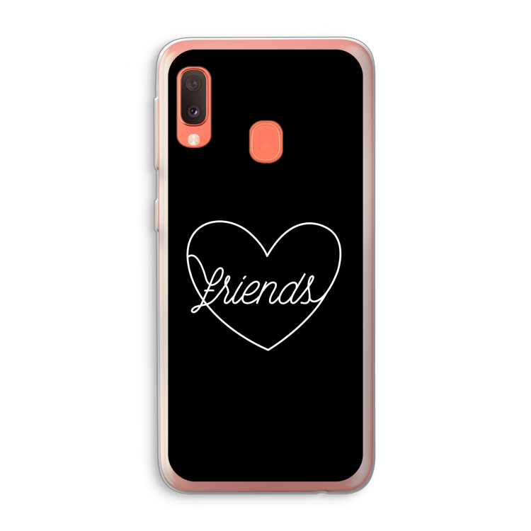 Friends heart black: Samsung Galaxy A20e Transparant Hoesje