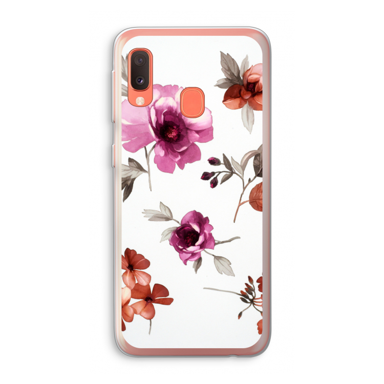 Geschilderde bloemen: Samsung Galaxy A20e Transparant Hoesje