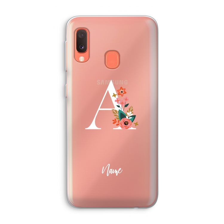 Pink Bouquet: Samsung Galaxy A20e Transparant Hoesje