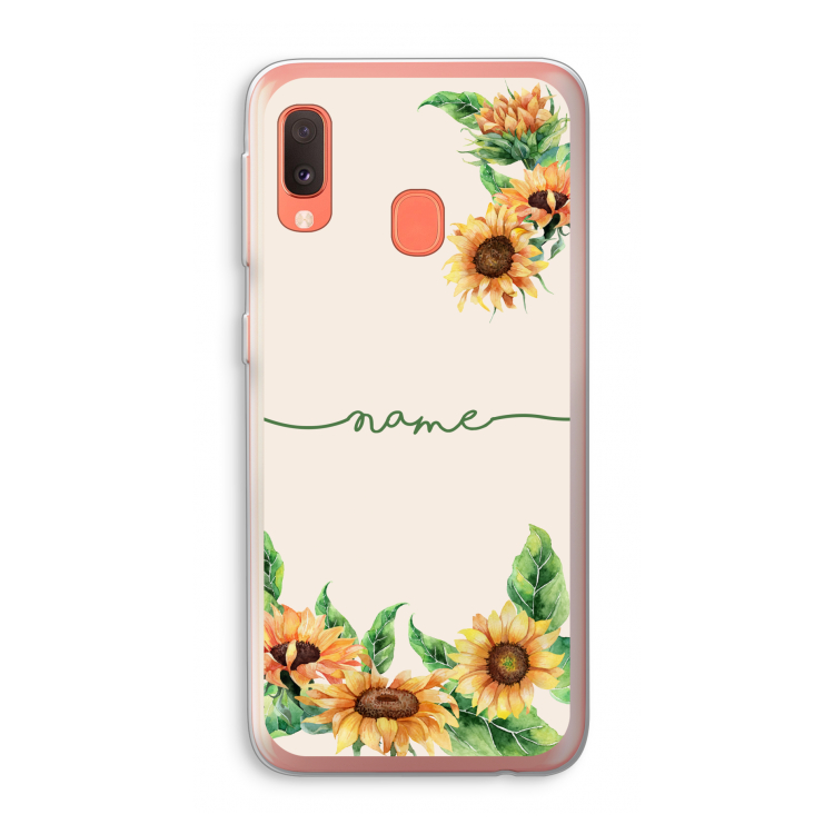 Zonnebloemen: Samsung Galaxy A20e Transparant Hoesje