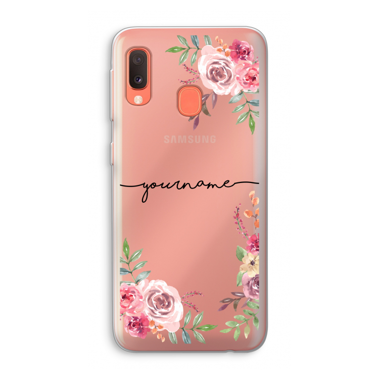 Rozen: Samsung Galaxy A20e Transparant Hoesje