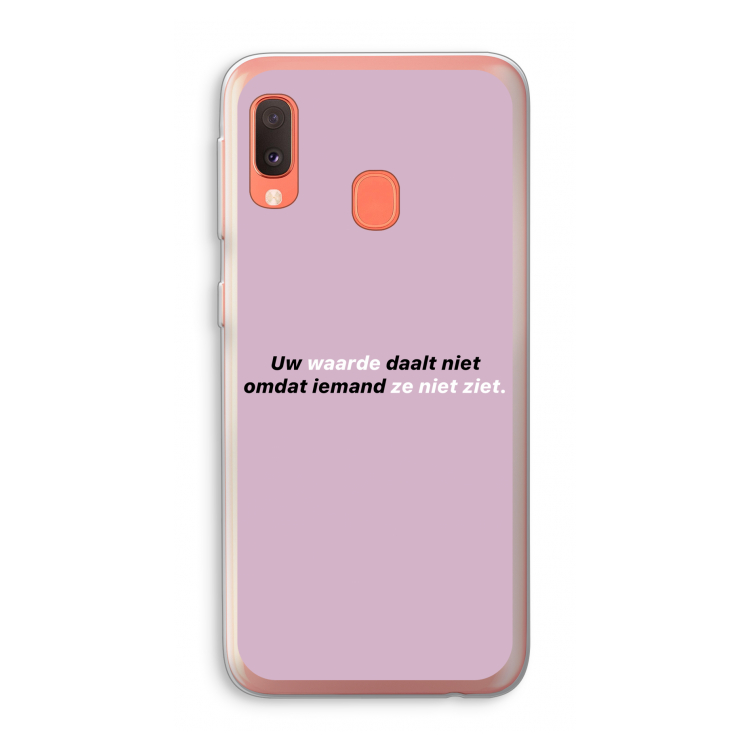 uw waarde daalt niet: Samsung Galaxy A20e Transparant Hoesje