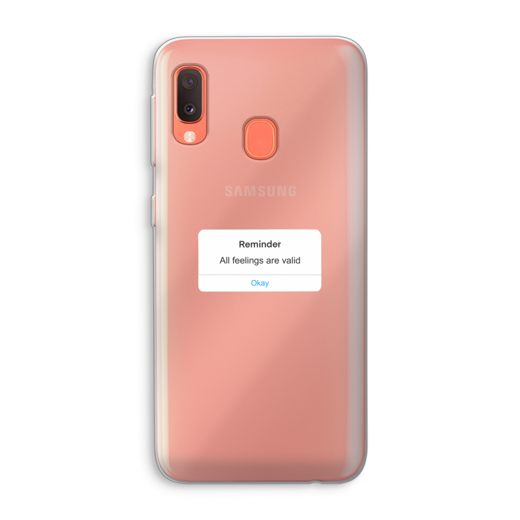 Reminder: Samsung Galaxy A20e Transparant Hoesje