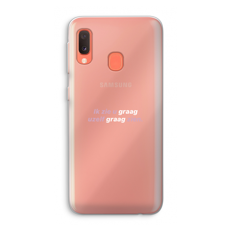 uzelf graag zien: Samsung Galaxy A20e Transparant Hoesje