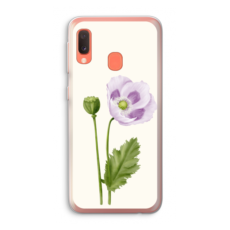 Purple poppy: Samsung Galaxy A20e Transparant Hoesje