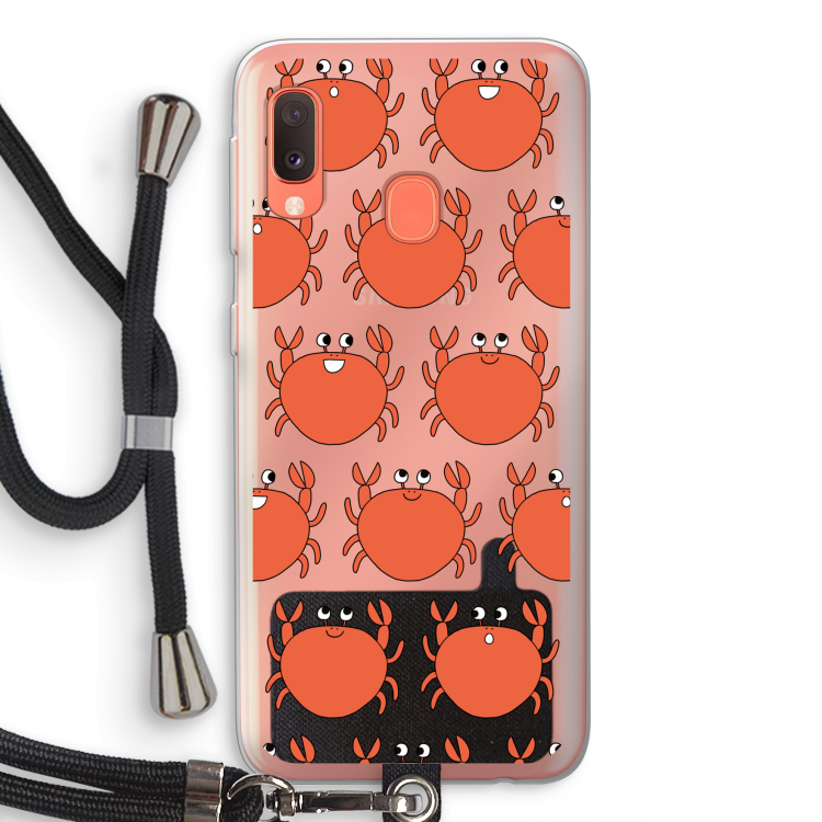 Krab: Samsung Galaxy A20e Transparant Hoesje met koord