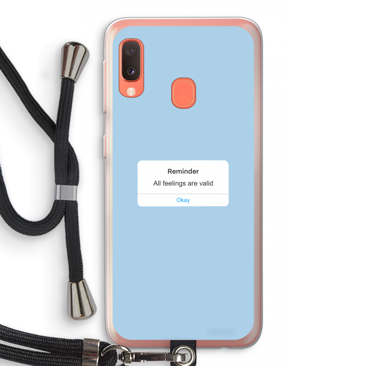 Reminder: Samsung Galaxy A20e Transparant Hoesje met koord