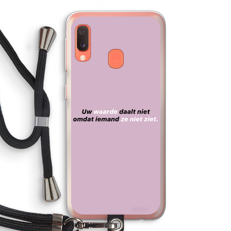 uw waarde daalt niet: Samsung Galaxy A20e Transparant Hoesje met koord