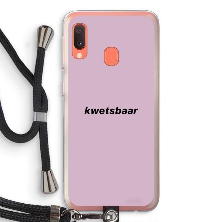 kwetsbaar: Samsung Galaxy A20e Transparant Hoesje met koord