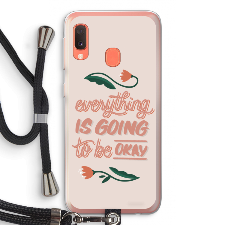 Optimistic flower girl: Samsung Galaxy A20e Transparant Hoesje met koord
