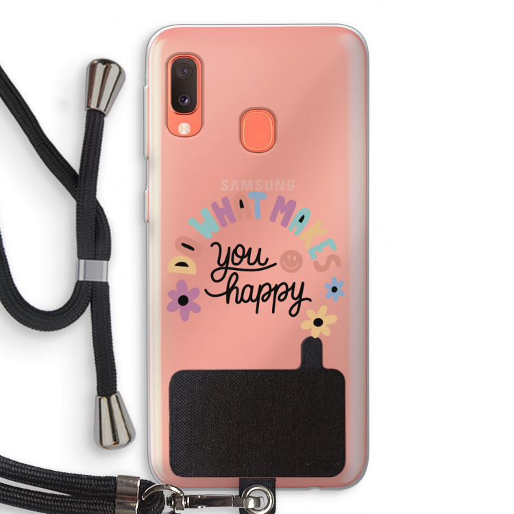 Happy days: Samsung Galaxy A20e Transparant Hoesje met koord