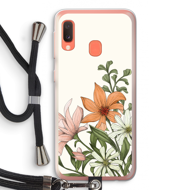 Floral bouquet: Samsung Galaxy A20e Transparant Hoesje met koord