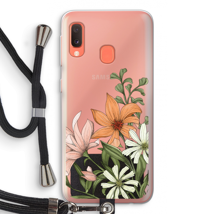 Floral bouquet: Samsung Galaxy A20e Transparant Hoesje met koord