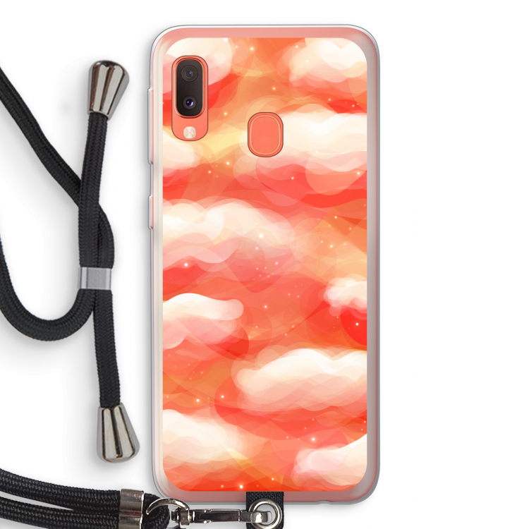 Lichte Wolken: Samsung Galaxy A20e Transparant Hoesje met koord