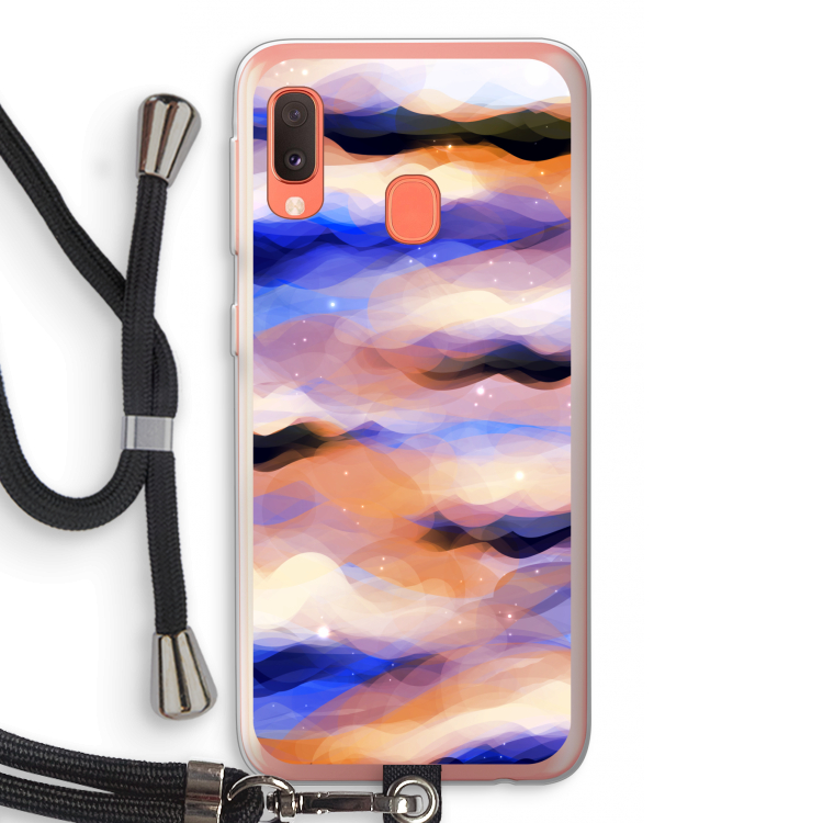 Donkere Wolken: Samsung Galaxy A20e Transparant Hoesje met koord
