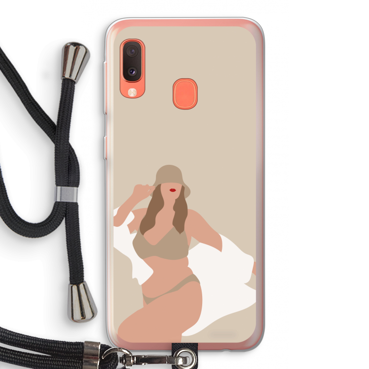 One of a kind: Samsung Galaxy A20e Transparant Hoesje met koord