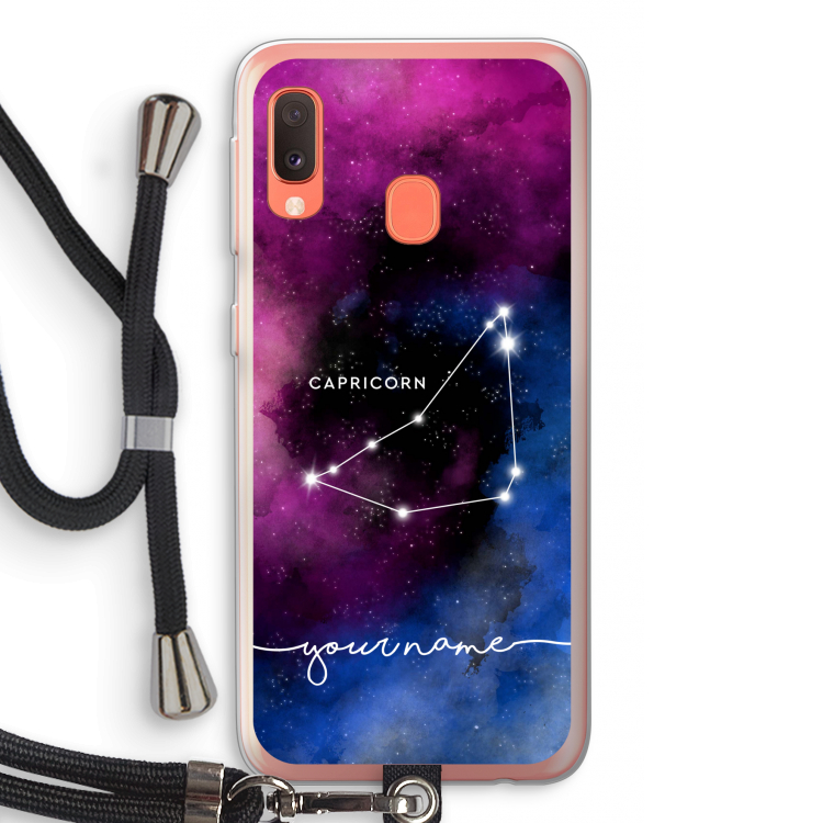 Sterrenbeeld - Donker: Samsung Galaxy A20e Transparant Hoesje met koord