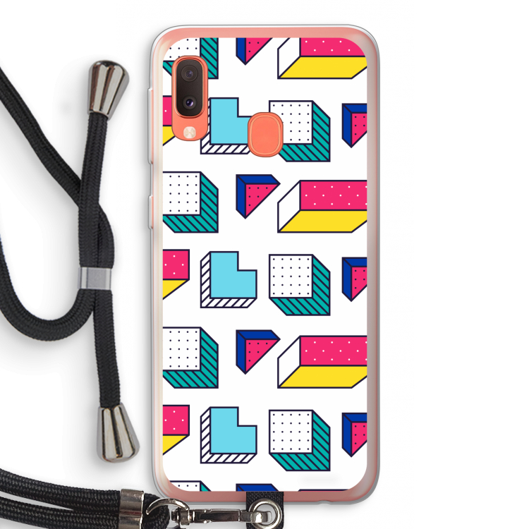 8-bit N°7: Samsung Galaxy A20e Transparant Hoesje met koord