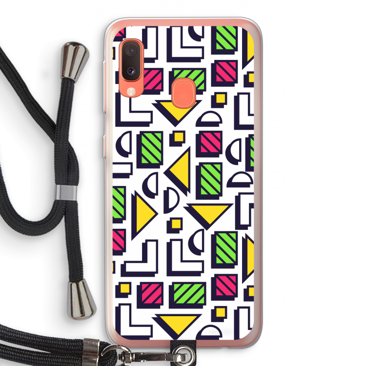 8-bit N°4: Samsung Galaxy A20e Transparant Hoesje met koord