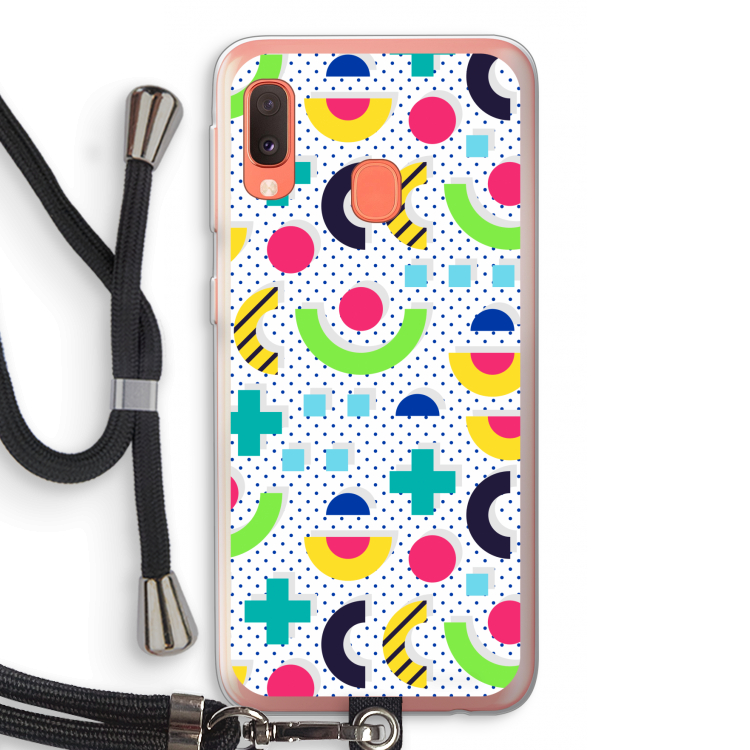 8-bit N°1: Samsung Galaxy A20e Transparant Hoesje met koord