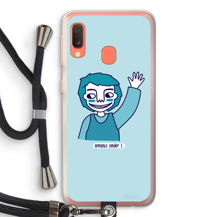 Zwaai: Samsung Galaxy A20e Transparant Hoesje met koord