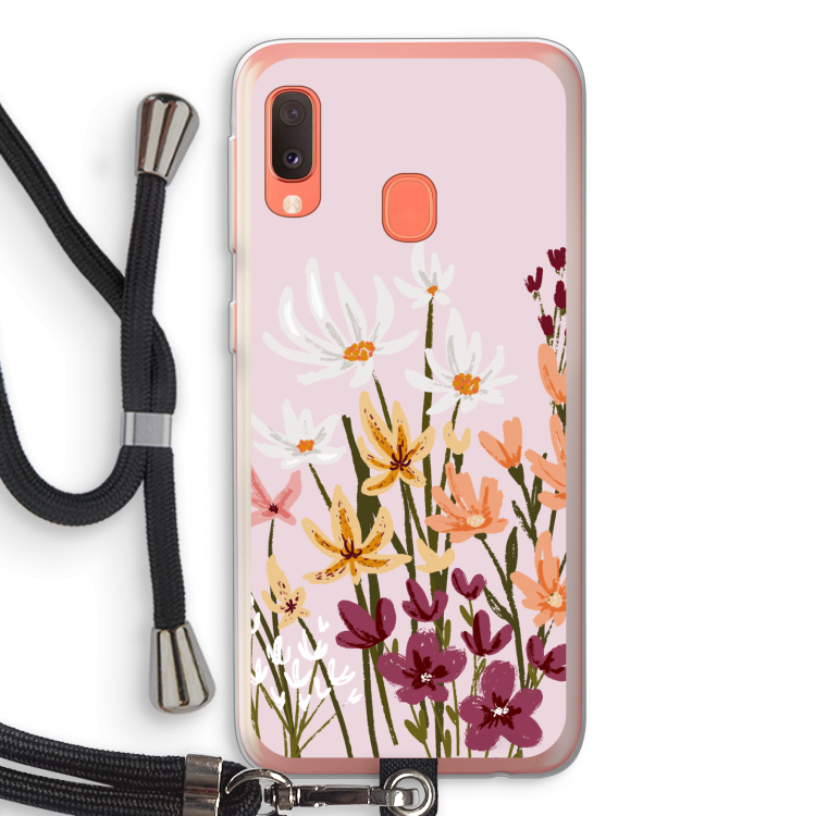 Painted wildflowers: Samsung Galaxy A20e Transparant Hoesje met koord
