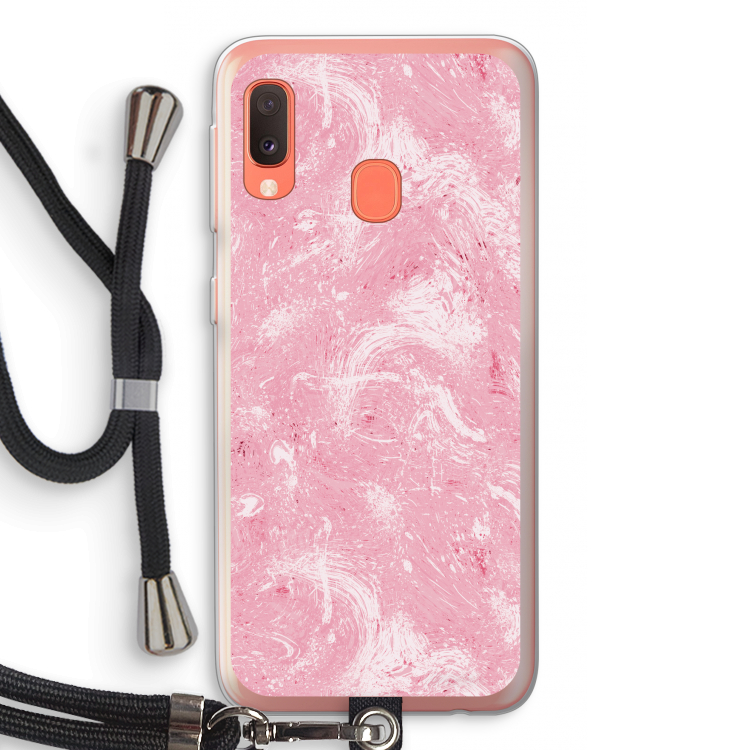 Abstract Painting Pink: Samsung Galaxy A20e Transparant Hoesje met koord