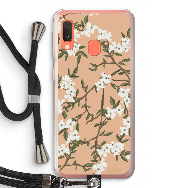 Blossoming spring: Samsung Galaxy A20e Transparant Hoesje met koord