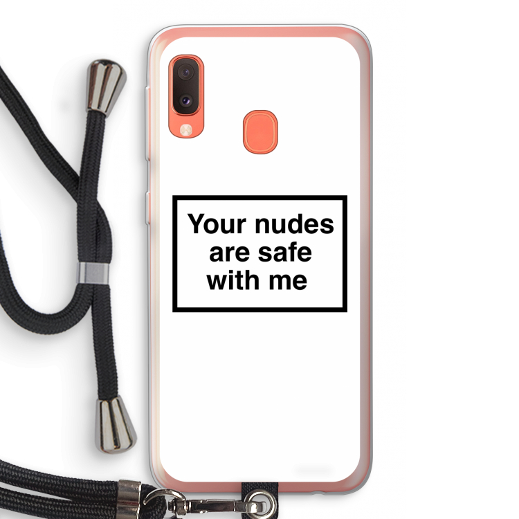 Safe with me: Samsung Galaxy A20e Transparant Hoesje met koord