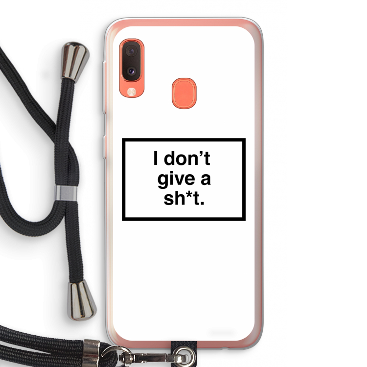 Don't give a shit: Samsung Galaxy A20e Transparant Hoesje met koord