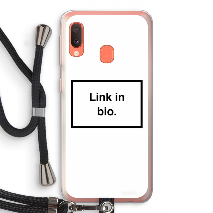 Link in bio: Samsung Galaxy A20e Transparant Hoesje met koord
