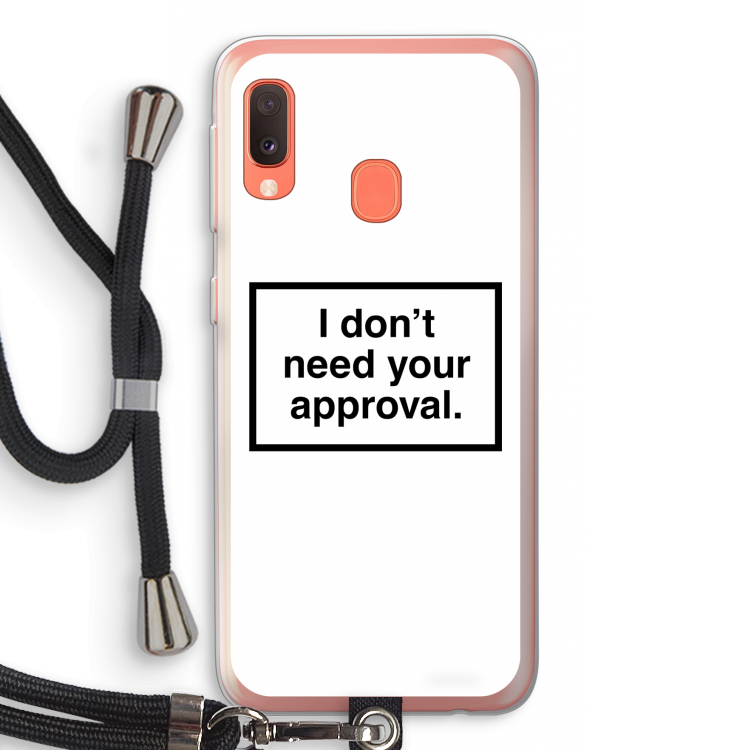Don't need approval: Samsung Galaxy A20e Transparant Hoesje met koord
