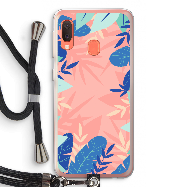 Tropisch: Samsung Galaxy A20e Transparant Hoesje met koord