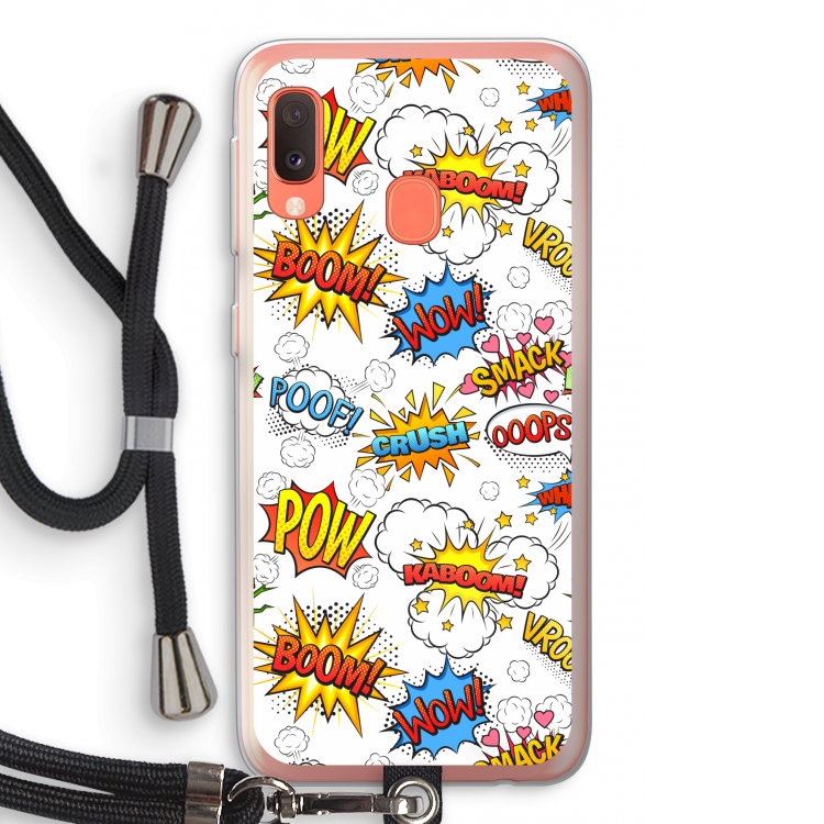 Pow Smack: Samsung Galaxy A20e Transparant Hoesje met koord