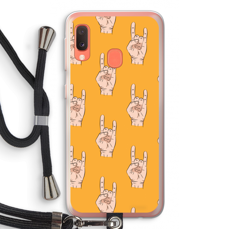 Rock: Samsung Galaxy A20e Transparant Hoesje met koord