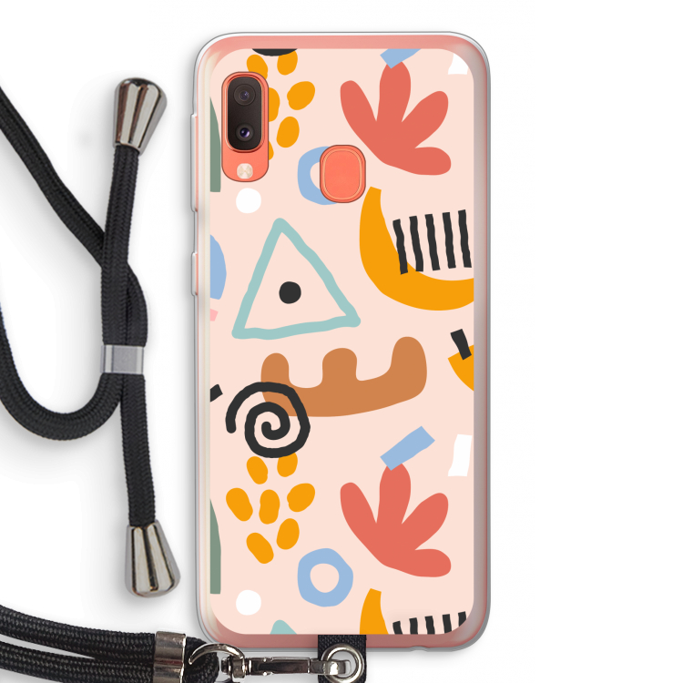 Abstract: Samsung Galaxy A20e Transparant Hoesje met koord