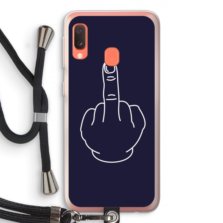 F**k U: Samsung Galaxy A20e Transparant Hoesje met koord