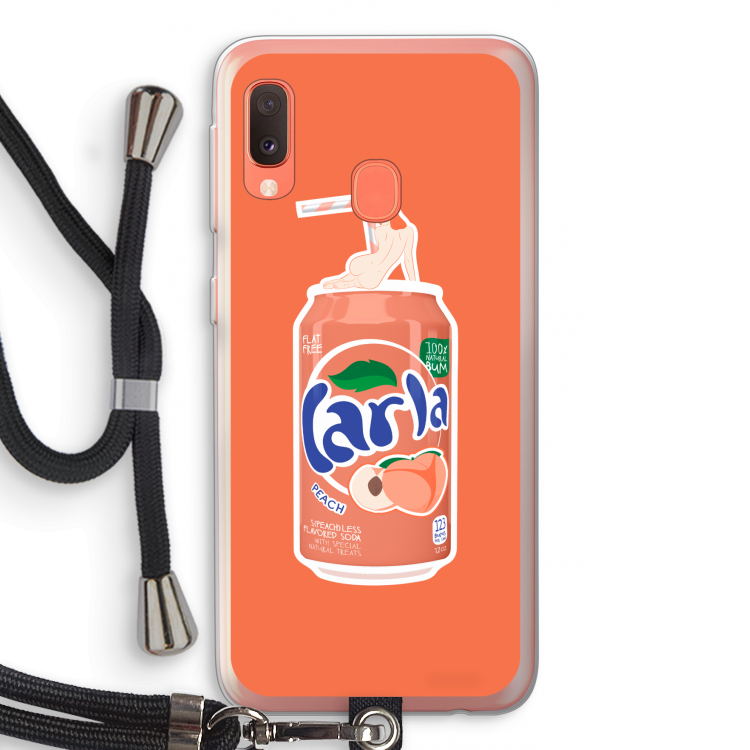 S(peach)less: Samsung Galaxy A20e Transparant Hoesje met koord