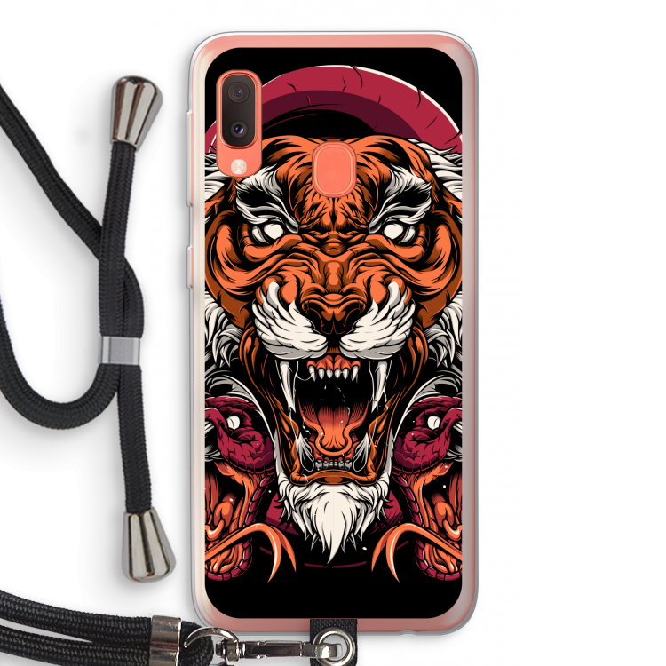 Tiger and Rattlesnakes: Samsung Galaxy A20e Transparant Hoesje met koord