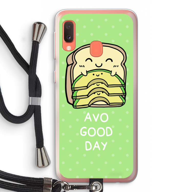 Avo Good Day: Samsung Galaxy A20e Transparant Hoesje met koord