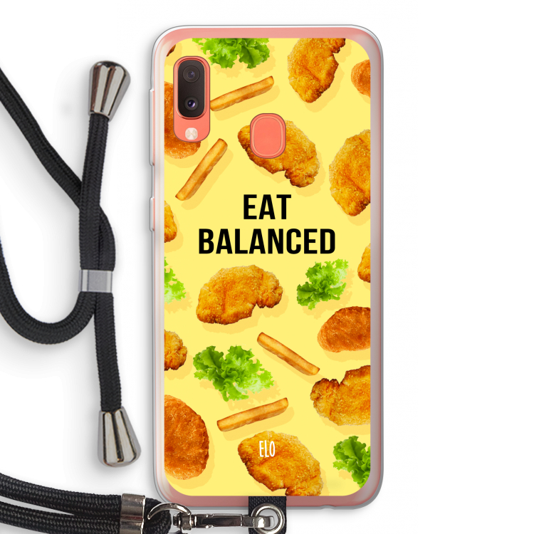 Eat Balanced: Samsung Galaxy A20e Transparant Hoesje met koord
