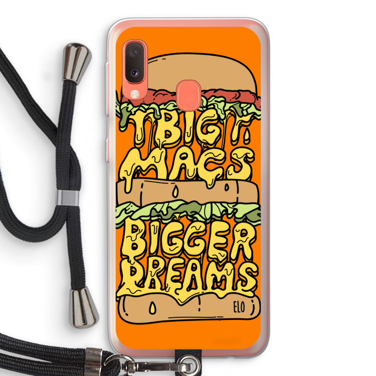 Big Macs Bigger Dreams: Samsung Galaxy A20e Transparant Hoesje met koord