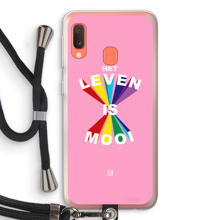Het Leven Is Mooi: Samsung Galaxy A20e Transparant Hoesje met koord